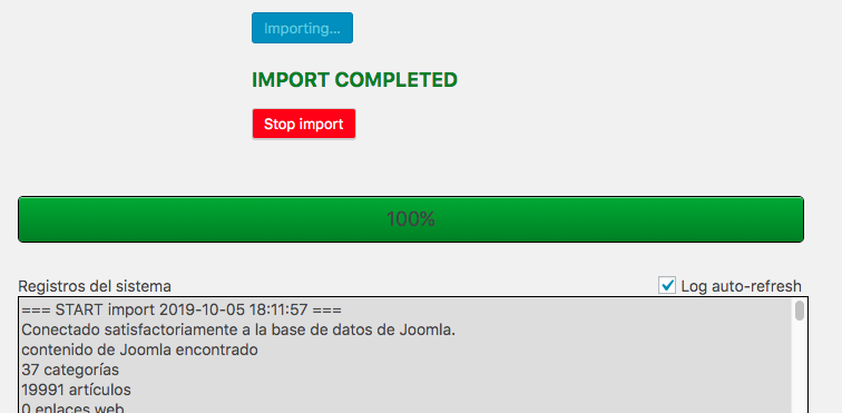 fn de migración joomla a wordpress